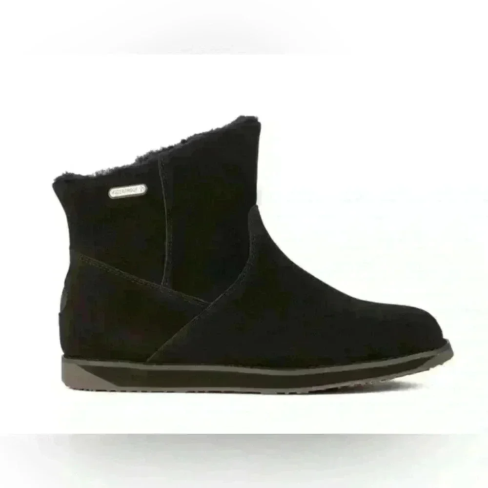 EMU Australia Womens Sz 7 Tasman Black Sheepskin Snow Winter Boots Waterproof